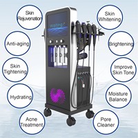 Appareil de soin du visage hydro-facial 10 en 1 avec analyseur de peau, hydro-dermabrasion rotative, nettoyage en profondeur, unité multifonctionnelle de soin du visage