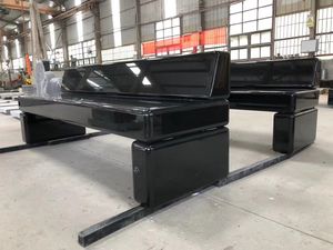 कस्टम काले ग्रेनाइट नक्काशीदार तीन दिल के आकार का कब्रिस्तान Headstones समाधि स्मारक बेंच मेमोरियल - Product Image 6