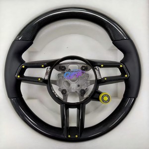 Volante Estándar de Cuero Negro para Porsches Panamera Cayenne Macan 911 997 991 970 971 Boxster <span class=keywords><strong>Cayman</strong></span> - Product Image 4