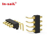 Conector de pin de contacto lateral reclinado de ángulo recto de acero inoxidable con resorte, serie 823, OEM/ODM CNC