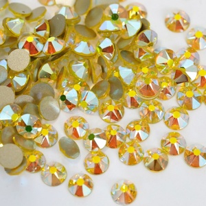Strass en verre à dos plat 2088 en gros, pierres précieuses en vrac, strass non thermocollants, cristal Citrine AB pour nail art et artisanat - Product Image 2