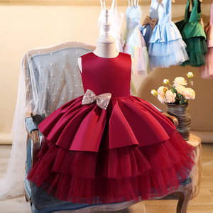 Noble Dress <b>Skirt</b> <b>Girl</b> <b>Tutu</b> Dress Baby Frock Children Clothes Bow Birthday <b>Girl</b> Dress 2021 - Product Image 5