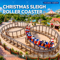 Montagnes russes sur le thème de Noël certifiées CE IAAPA pour enfants, manèges de parc d'attractions à vendre