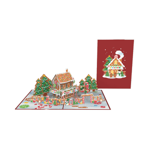 3D Pop Up Christmas Gingerbread House Greeting Card Holiday Gift - Product Image 1