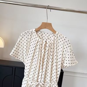 SHENZHU 2026 Primavera Abito <span class=keywords><strong>Midi</strong></span> Minimalista da Donna con Scollo a V, Maniche Corte e Fiocco in Vita 1326267 - Product Image 3