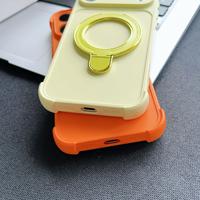Coque antichoc personnalisable DIY à 4 coins avec airbag pour iPhone 18 17 Pro Max avec béquille et couvercle coulissant en acrylique dépoli pour objectif