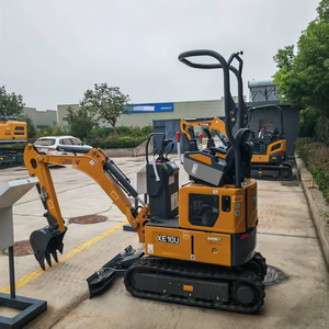 Mini-excavatrice hydraulique TOP BRAND XE10U jaune Shanghai 1200 kg avec chenilles rétractables et flèche orientable, haute performance - Product Image 3