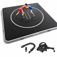 Tapis de lutte gonflable personnalisé en gros 3x3m en PVC pour entraînement de Jiu Jitsu BJJ MMA avec pompe, fabricant OEM