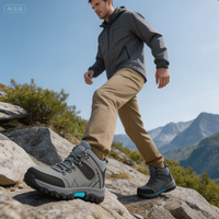 Chaussures de randonnée imperméables pour hommes Riello XFJ-99255 en cuir de vachette suédé, taille 12, semelle intermédiaire EVA, confort, extérieur, toutes saisons