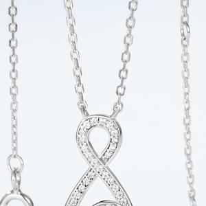 Collar de <span class=keywords><strong>Plata</strong></span> de Ley <span class=keywords><strong>925</strong></span> con Alejandrita, Símbolo Infinito Vermeil, Cadena de Clavícula de Lujo Ligero para Mujer - Product Image 5