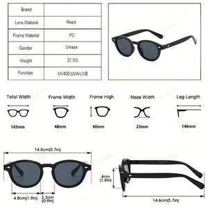 Gafas de Sol Ovaladas con Marco Pequeño de PC Retro de Moda 2025 con Logotipo Personalizado, Lentes Transparentes con Degradado UV400, Gafas de Sol Redondas Punk para Hombre y Mujer - Product Image 6