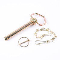 Pasador de Enganche de Acero de Alta Resistencia, Pasador de Seguridad, Pasador de Resorte, Pasador de Remolque, Pasador de Cadena Galvanizado, Pasador de Enganche para Tractores con Accesorios de Cadena