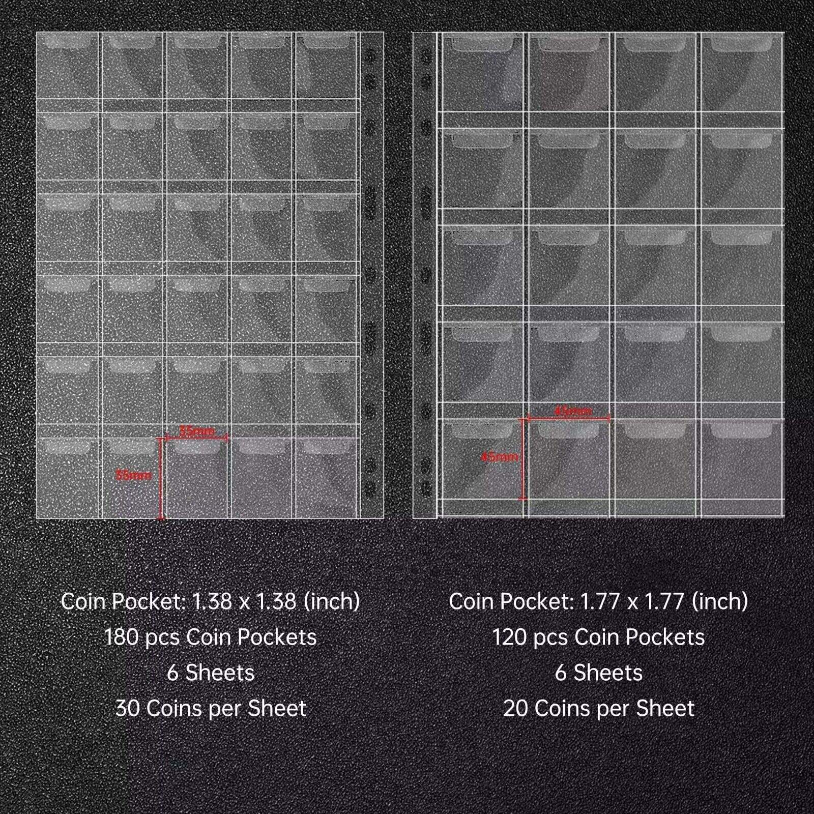 硬币收藏书夹、300口袋防火硬币收藏相册和36袖硬币、钞票、邮票储钱箱| Alibaba.com
