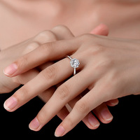Bague pour femme en argent sterling S925 incrustée de moissanite, plaquée platine, bague de fiançailles, certification GRA, vente directe fabricant