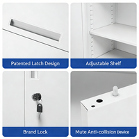 Armoire de rangement en métal moderne et durable avec porte à volet roulant |   Organisateur de documents de bureau personnalisable à 4 niveaux pour la cuisine, l'école et le bureau