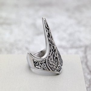 Anillo de hombre de acero inoxidable estilo retro europeo americano, diseño de espiga vikinga con cuervo, estilo hip hop, regalo de joyería. - Product Image 2