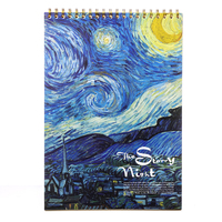 Impression de carnets de croquis à spirale A5 personnalisés avec logo promotionnel, couverture rigide florale, OEM