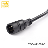 Câbles électriques en cuivre noir 2464 26Awg 4C, conducteur en PVC, 1,0 mm, connecteur mâle/femelle 4 broches, étanche, basse tension, DC 12V 0,5A
