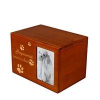 Urne funéraire moderne en MDF personnalisée pour chiens et chats, cercueil artisanal pour animaux de compagnie avec motifs faits à la main, fournitures funéraires commémoratives en gros