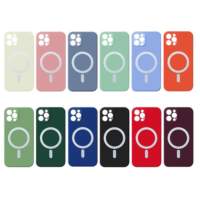 Strong Magnet Silicone Phone case for Quality Magnetic iPhone 13 Pro Shockproof Lens Silicone Cover for iPhone 13 Magnet case