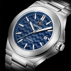Reloj de pulsera mecánico automático luminoso para hombre, esfera verde con diseño de panal, correa de acero inoxidable, resistente al agua, calendario, reloj deportivo - Product Image 4