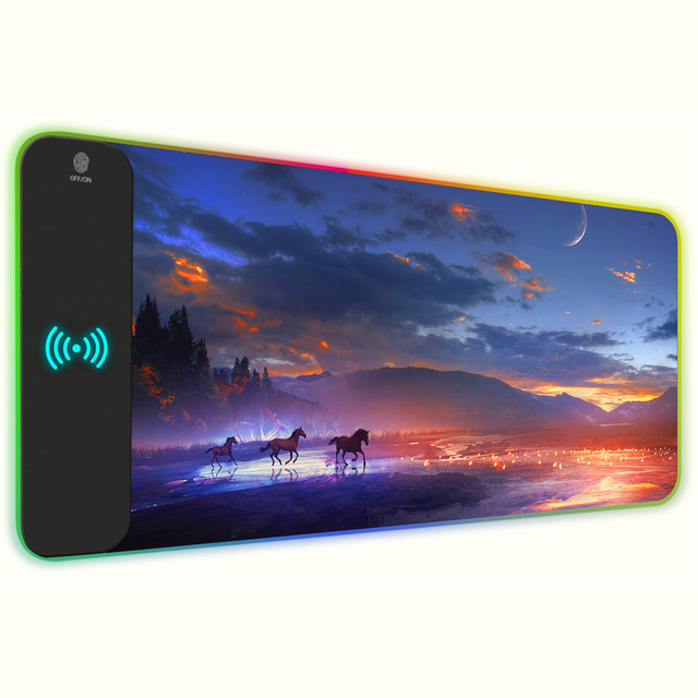 15W Fast Wireless Charging RGB Mouse Pad Gaming Keyboard Table Mat 4mm Water Resistant Scratch Proof Heated Sublimation in Stock
