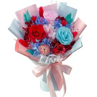 Coffret Cadeau Luxueux de Bouquet de Roses Éternelles Faites à la Main - Cadeau Exquis et Durable pour la Saint-Valentin, Noël, Nouvel An