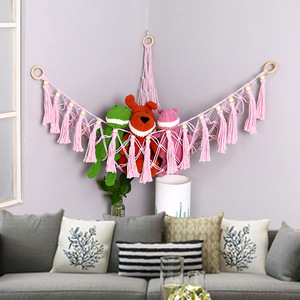 Decoración para guardería, sala <span class=keywords><strong>de</strong></span> juegos, dormitorio, habitación <span class=keywords><strong>de</strong></span> niños, almacenamiento, macramé, juguete, hamaca colgante, almacenamiento <span class=keywords><strong>de</strong></span> animales <span class=keywords><strong>de</strong></span> peluche, decoración <span class=keywords><strong>de</strong></span> pared - Product Image 1
