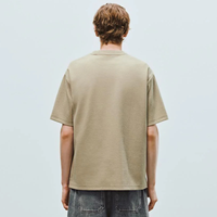 T-shirt Homme Uni Épais en Coton 100% à Tissage Gaufre, Coupe Boxy Minimaliste, Manches Courtes, avec Poche, Vente en Gros, Logo Personnalisé
