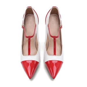 Spring New Black <strong>White</strong> Patchwork Women Wedding <strong>Pumps</strong> Spike High Heels <strong>Lady</strong> Dress Shoes Plus Big Size 34-47 - Product Image 5