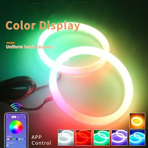 Anneaux universels RGB Angel Eyes Halo Rings Cotton Lights 1/2/4 anneaux 12-24V pour moto, voiture, scooter, phare DRL, contrôle par application Bluetooth - Product Image 6