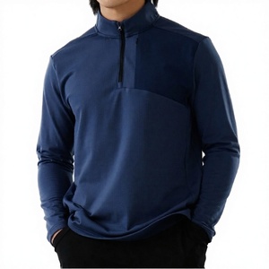 Custom Printed Autumn Breathable Jogging Gym <b>Shirt</b> Men Workout 1/4 Zipper Fleece Sports <b>Shirts</b> - Product Image 3