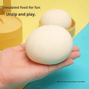 Simülasyon Stres Giderici Char Siu Buharda Pişirilmiş Çörekler Havalandırma Oyuncağı Yumuşak Sıkma Eğlenceli Yavaş Geri Dönen Plastik Şaka Oyuncağı Toptan Satış - Product Image 3