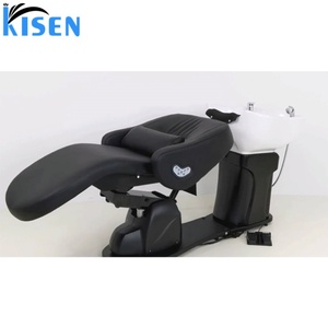 Kisen New Beauty Shop Black White Electric Automatic Full Body Massage Shampoo Chair <b>Bed</b> with Sink for Barber Salon Spa Shop - Product Image 2
