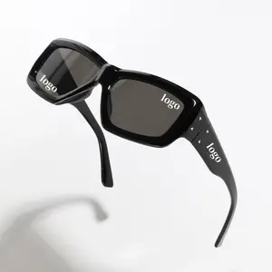 QSKY金属铆钉时尚眼镜uv400色调y2k未来运动小矩形框女太阳镜