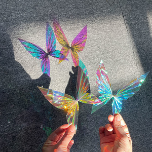 Película de vidrio con efecto de arcoíris de camaleón iridiscente holográfico, calcomanía decorativa DIY para fiesta de Navidad, <span class=keywords><strong>manualidades</strong></span> de <span class=keywords><strong>papel</strong></span> decorativas para el hogar - Product Image 5