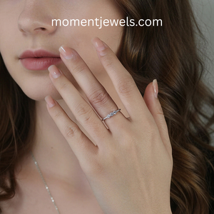 925 Sterling <b>Silver</b> Moissanite <b>Ring</b> Gold Plated Classic Promise <b>Ring</b> for Women Sparkling Diamond Alternative - Product Image 2