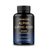Suppléments antioxydants OEM ALA Acide alpha lipoïque Capsules de 600mg pour le soutien du métabolisme de l'énergie nerveuse