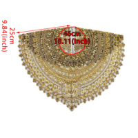 Collier de luxe en perles et paillettes, applique brodée pour décolleté, patch pour Jubah Abay, accessoires de couture pour vêtements DIY