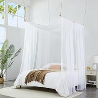 Décoration de chambre idéale : Rideaux de lit à baldaquin blancs, Voiles de lit à baldaquin pour filles, Rideaux de fond pour femmes, Toile de fond de mariage