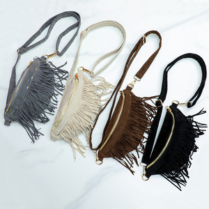 Wholesale Personalized Custom Logo Fringe Fanny Pack Women's Suede Chest Bag Fashion Waist Crossbody Bag - Product Image 1