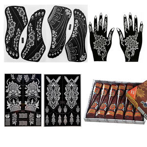 Cinq dix GMPC/Sedex/ISO/EUDR main temporaire Sexy corps <span class=keywords><strong>henné</strong></span> tatouage pochoirs Style indien papier <span class=keywords><strong>henné</strong></span> autocollant personnalisé - Product Image 1