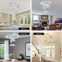TSINYE CCircle Lustre Moderne Suspension & Suspension Cristal De Luxe Pour Salon Pendentif Lustre Lumière