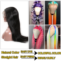 Perruque Full Lace Frontal Wig 100% naturelle, cheveux lisses, sans colle, rouge bob, Lace Front Transparent Hd, pour femmes noires, 360