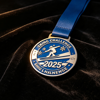 Médaille de récompense en métal minimaliste de haute qualité avec logo personnalisé, plaquée nickel mat, pour souvenir de cérémonie