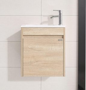 Meuble <span class=keywords><strong>de</strong></span> salle <span class=keywords><strong>de</strong></span> bain moderne suspendu avec lavabo et armoire <span class=keywords><strong>de</strong></span> rangement en MDF et finition laquée - Product Image 2