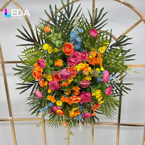 Guirnalda de Flores Artificiales de Seda Personalizada LEDA para Cementerio, Corona Floral para Funeral, Arreglos Florales de Homenaje - Product Image 6