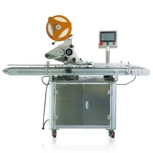 Plane labeling machine for Bottles. High Speed Full Automatic Sticker Plane Labeling Machine Top Labeller for Box