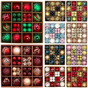 ลูกบอลคริสต์มาสทรงไม่สมมาตรแบบทาสี 44 ชิ้น ขนาด 3-6 ซม. ลูกบอลตกแต่งพลาสติกเคลือบไฟฟ้า - Product Image 4