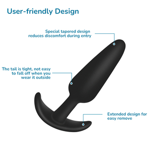 Đồ chơi tình dục màu đen không thấm nước dành cho người lớn Silicone mông cắm mịn cảm ứng hậu môn cho nam giới và phụ nữ - Product Image 5